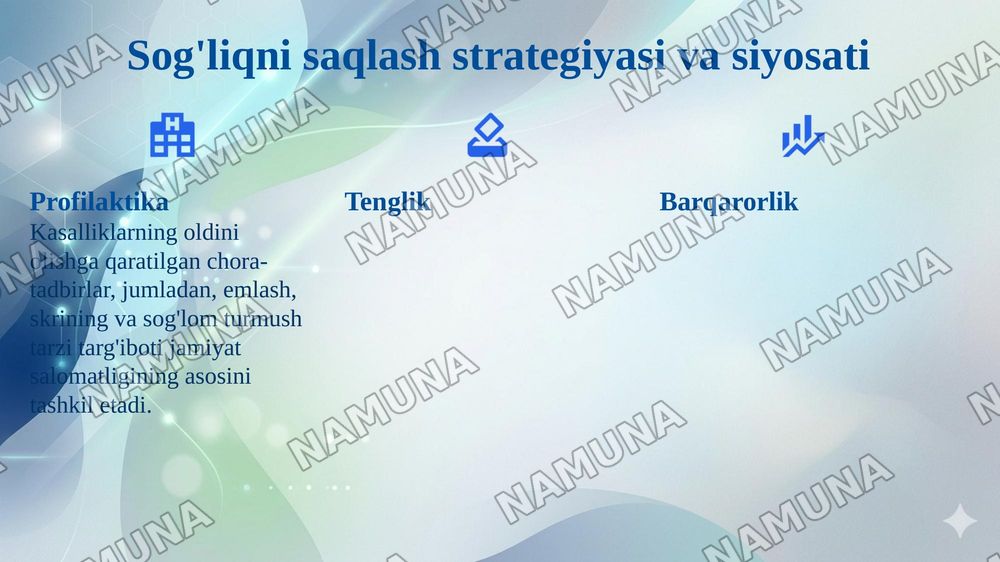 Jamiyat salomatligini saqlash va uni oʻrganish usullari — 8-slayd
