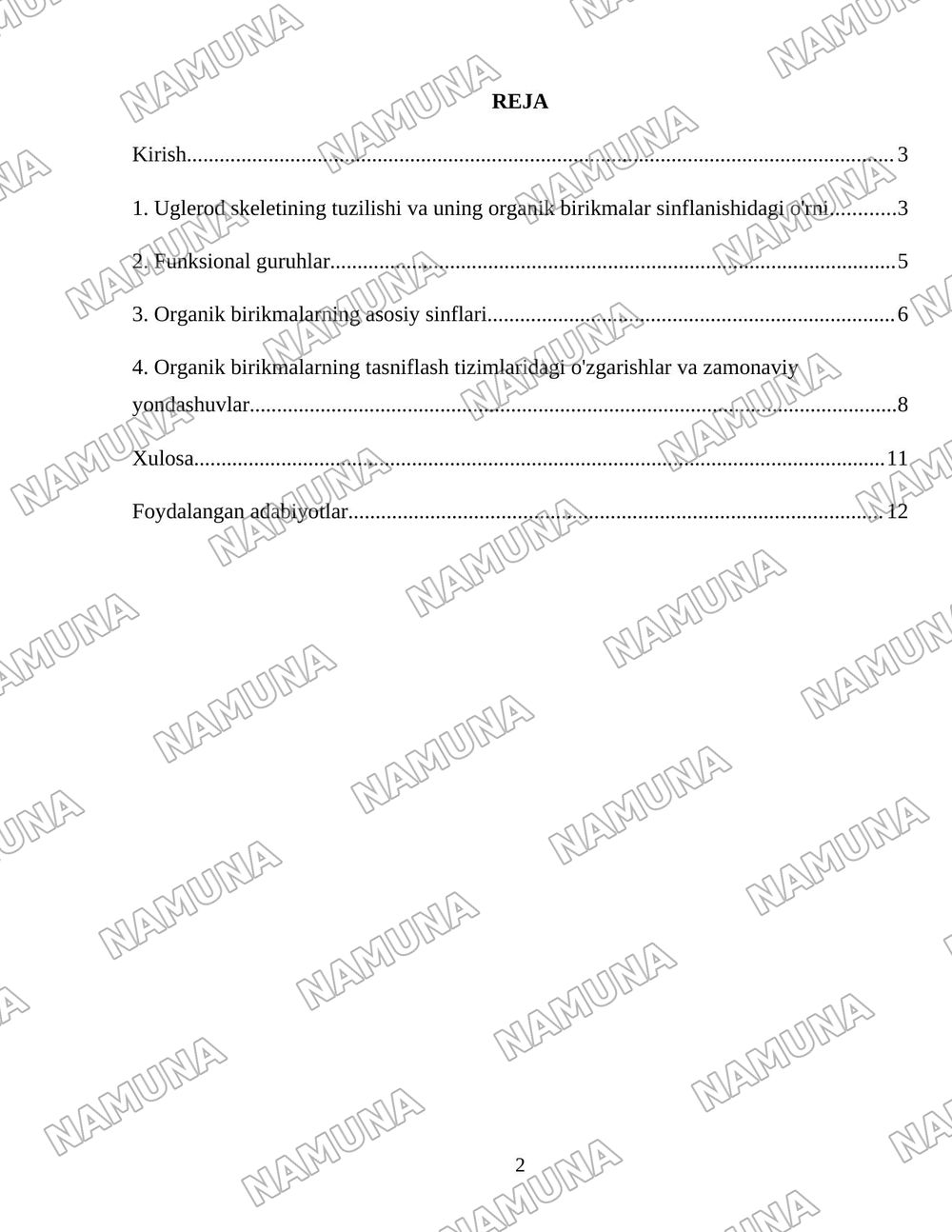 Organik birikmalarning sinflanishi — 2-varaq