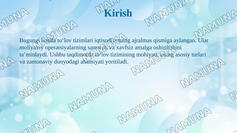 Toʻlov tizimi tushunchasi va uning turlari — 3-slayd
