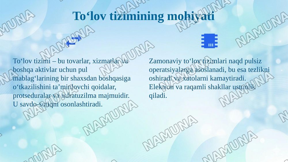 Toʻlov tizimi tushunchasi va uning turlari — 4-slayd