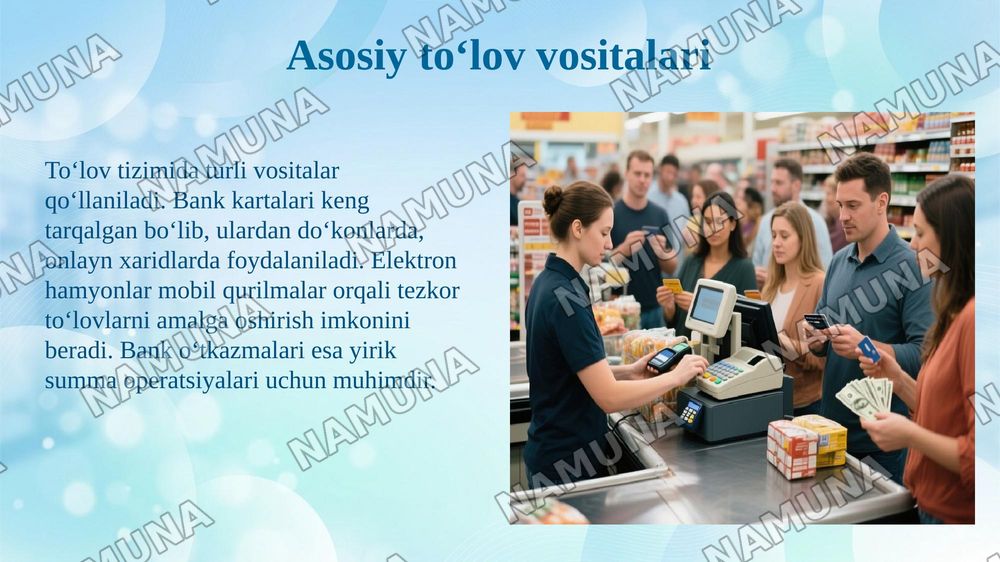 Toʻlov tizimi tushunchasi va uning turlari — 5-slayd