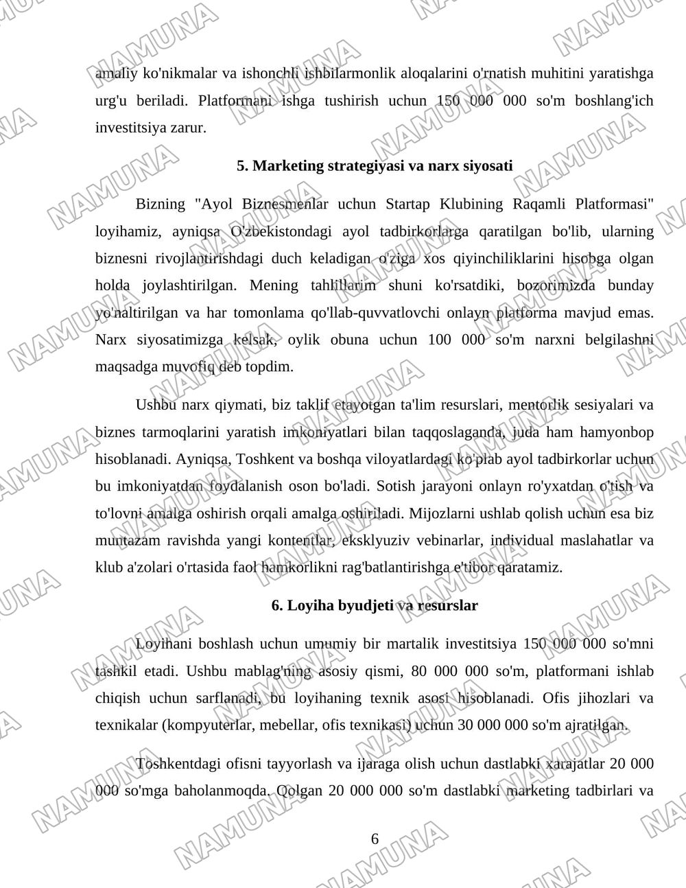 Ayol biznesmenlar uchun startaup klubi — 6-varaq