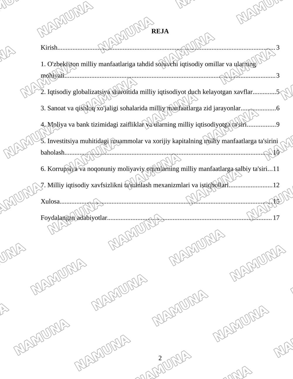 Миллий манфаатларга хавф солувчи иқтисодий таҳдидлар — 2-varaq