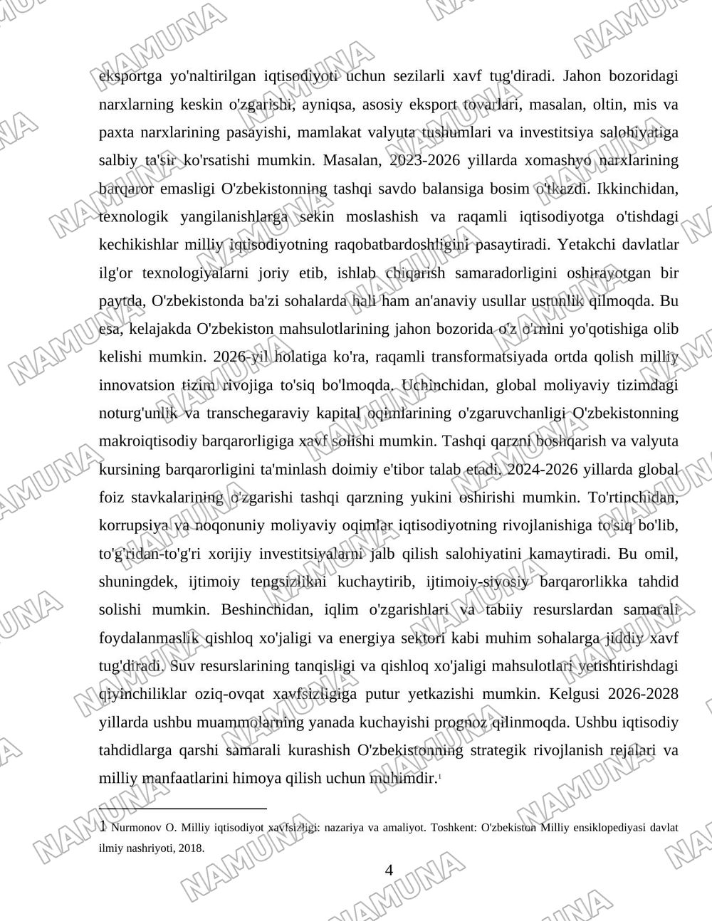 Миллий манфаатларга хавф солувчи иқтисодий таҳдидлар — 4-varaq