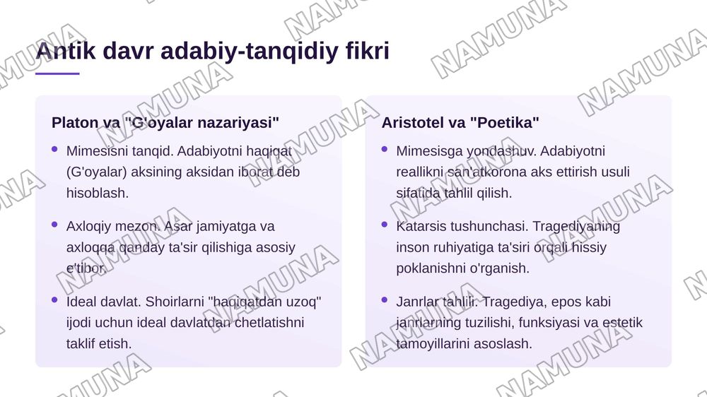 G'arb mumtoz adabiyotida adabiy-tanqidiy qarashlar — 4-slayd