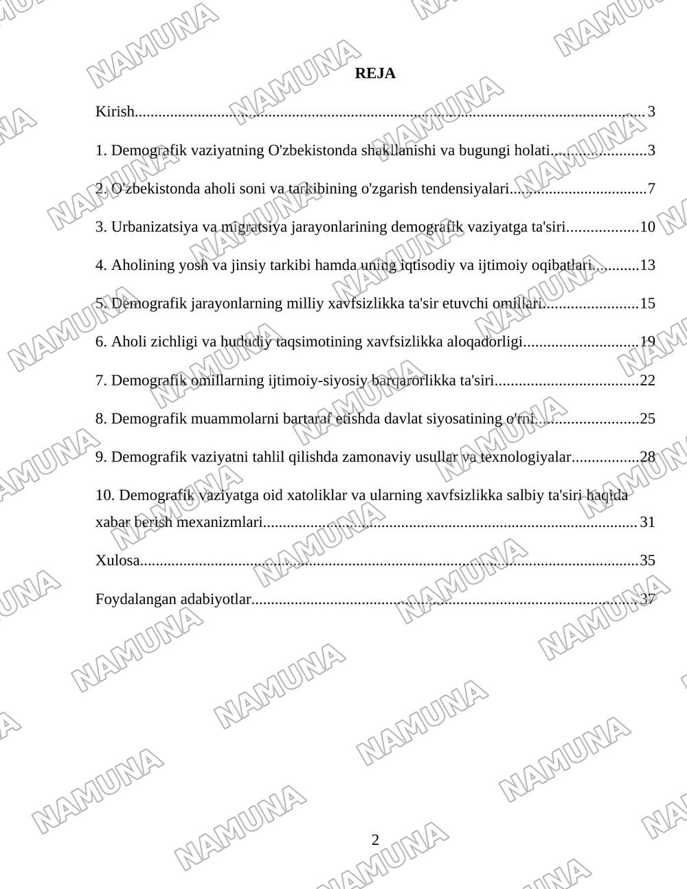 Mamlakatda yuzaga kelgan demografik vaziyat va uning xavfsizlikka ta’siri. Xatolik haqida xabar berish — 2-varaq