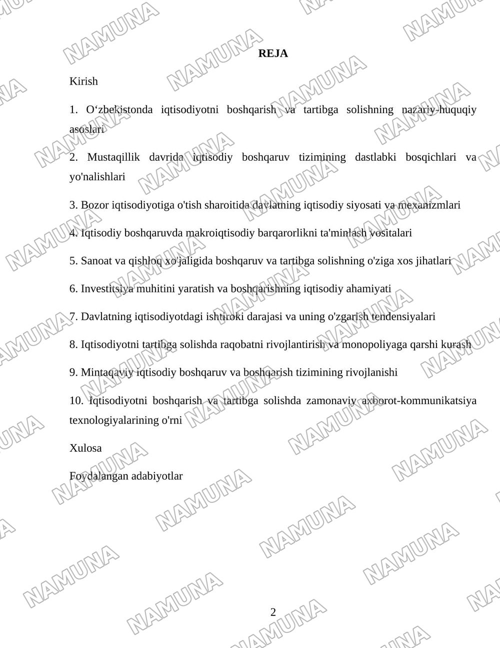 Oʻzbekistonda iqtisodiyotni boshqarish va tartibga solish tizimining shakllanishi — 2-varaq