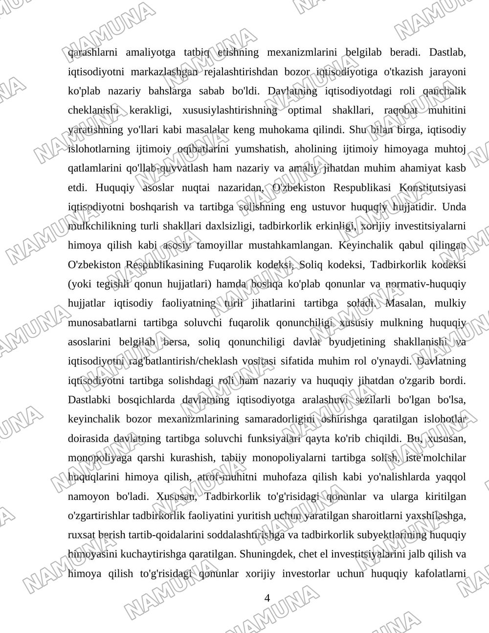 Oʻzbekistonda iqtisodiyotni boshqarish va tartibga solish tizimining shakllanishi — 4-varaq
