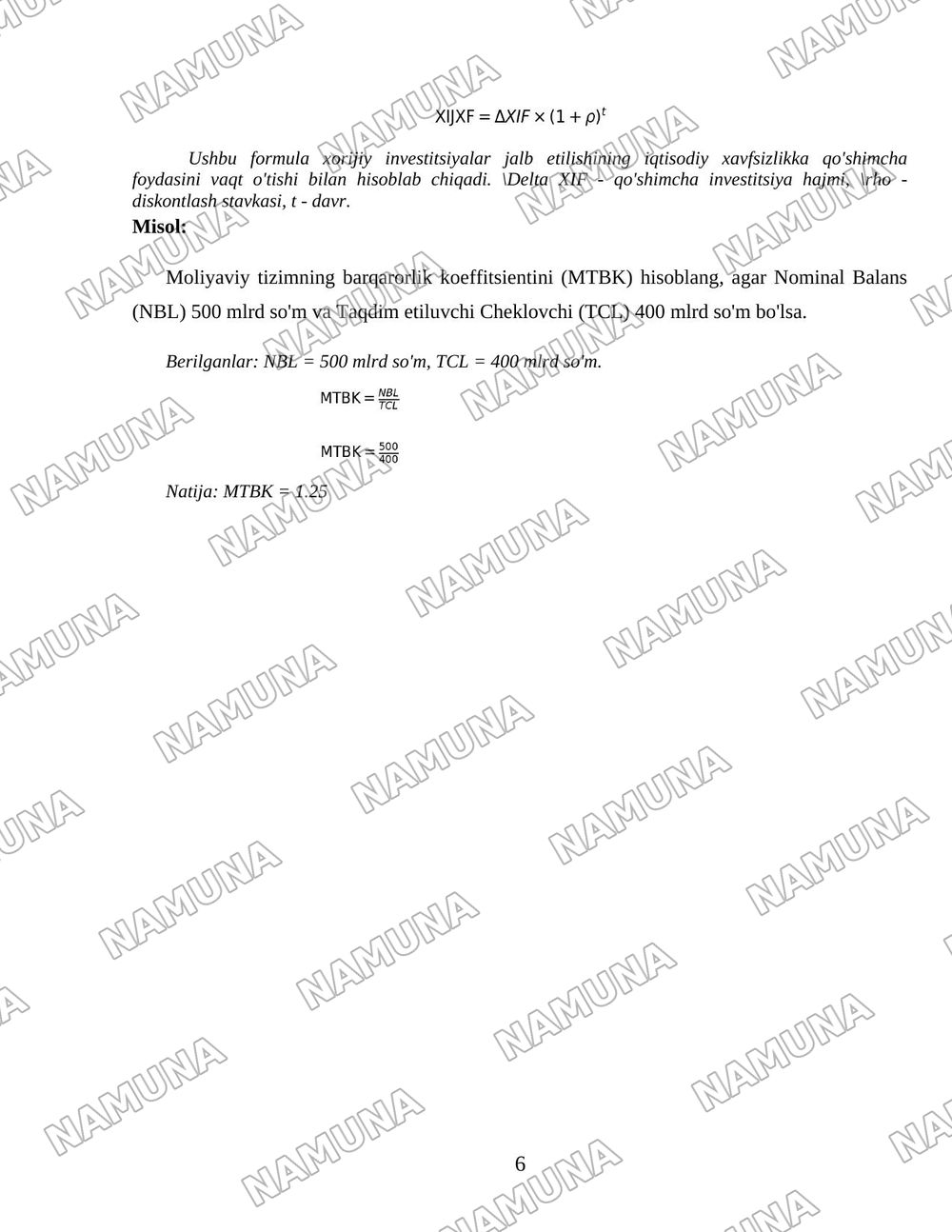 Davlatning iqtisodiy xavfsizligini taʼminlashning ustuvor yoʻnalishlari — 6-varaq