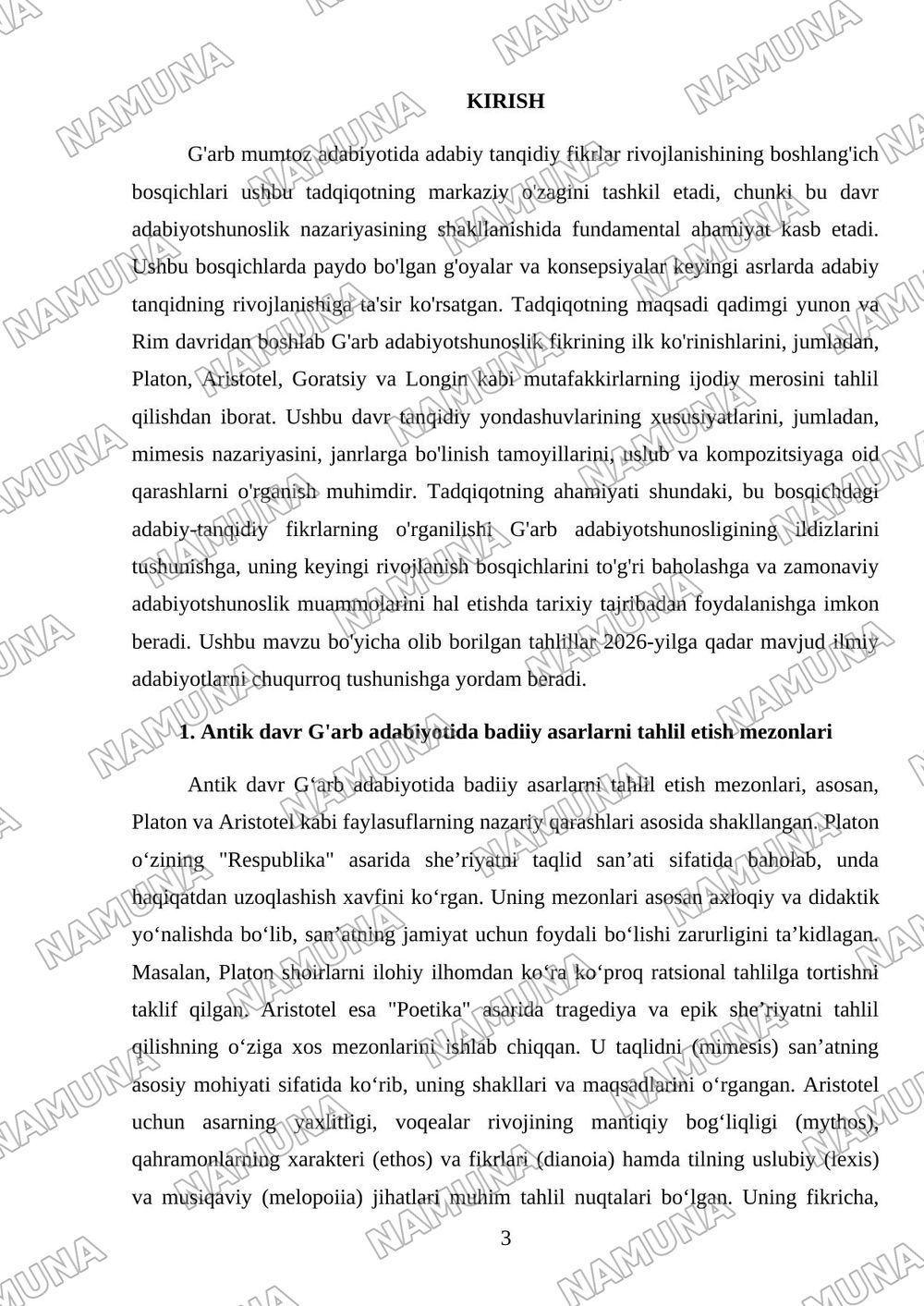 G'arb mumtoz adabiyotida adabiy tanqidiy fikrlar tarqqiyoti — 3-varaq