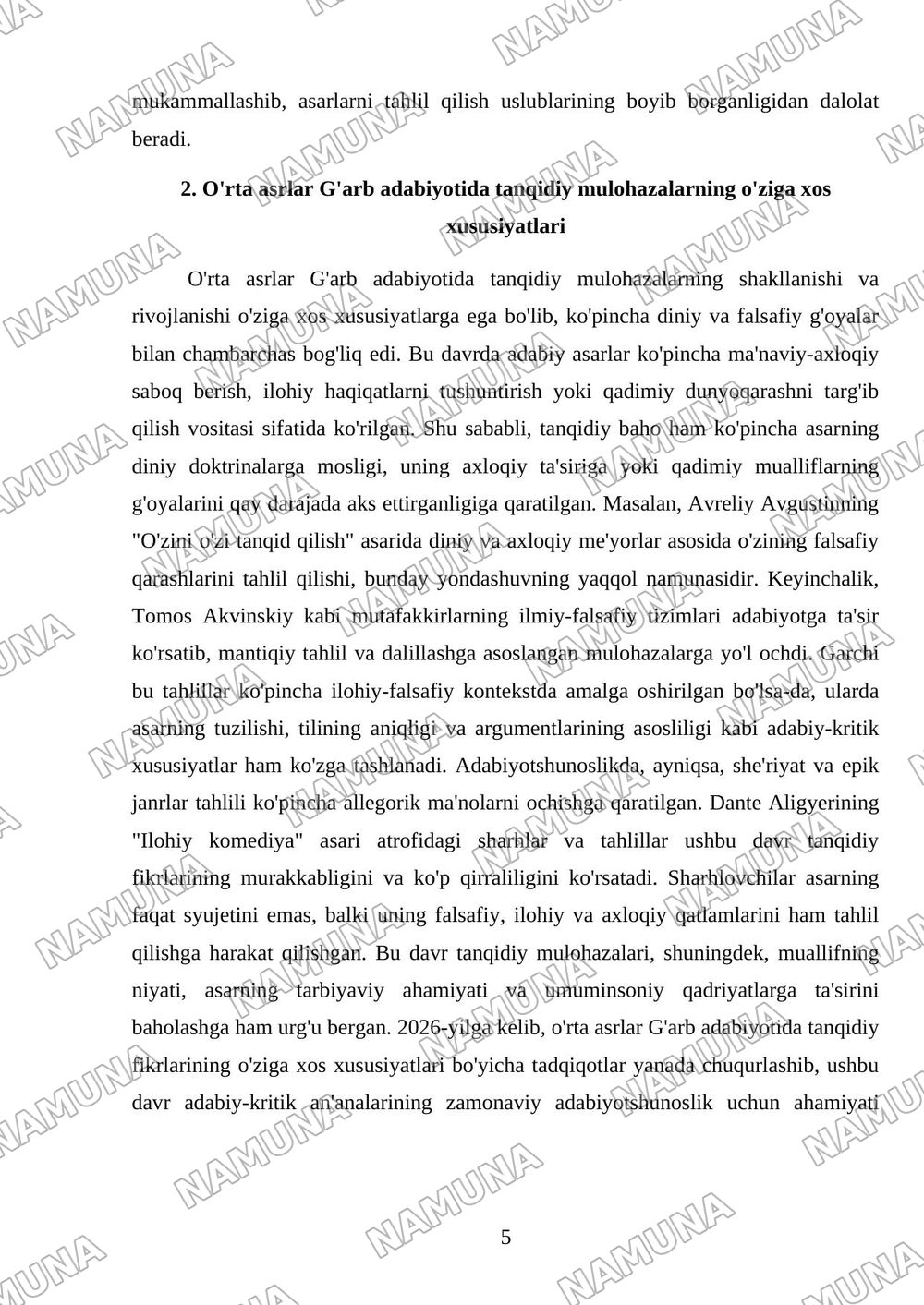 G'arb mumtoz adabiyotida adabiy tanqidiy fikrlar tarqqiyoti — 5-varaq