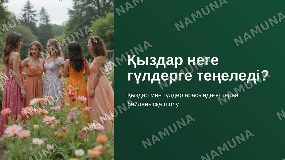 Qizlar nega gullarga qiyoslanadi? — 1-slayd