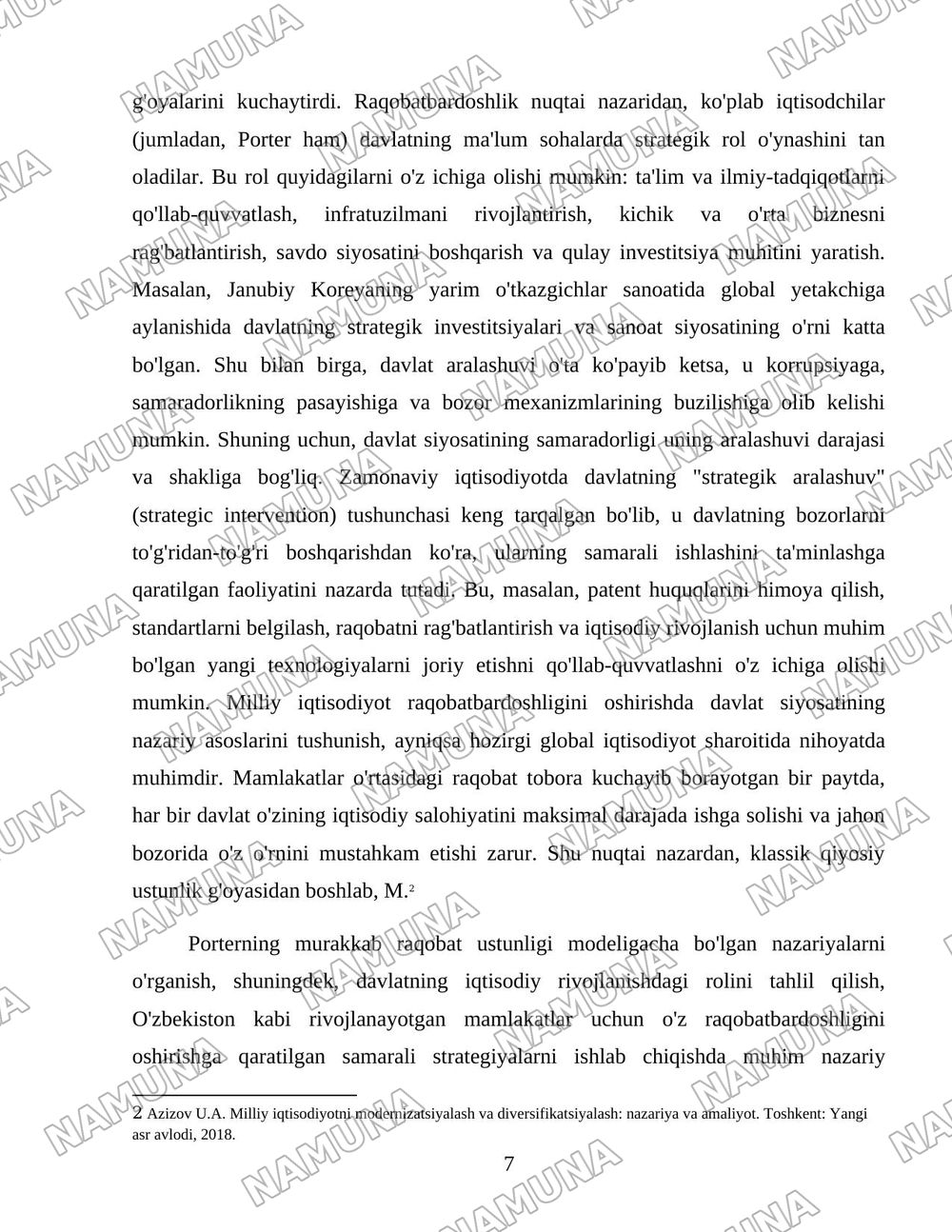 Milliy iqtisodiyotning raqobatbardoshligini oshirishda davlat siyosati — 7-varaq