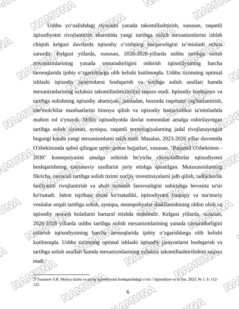 Oʻzbekistonda iqtisodiyotni boshqarish va tartibga solish tizimining shakllanishi — 6-varaq