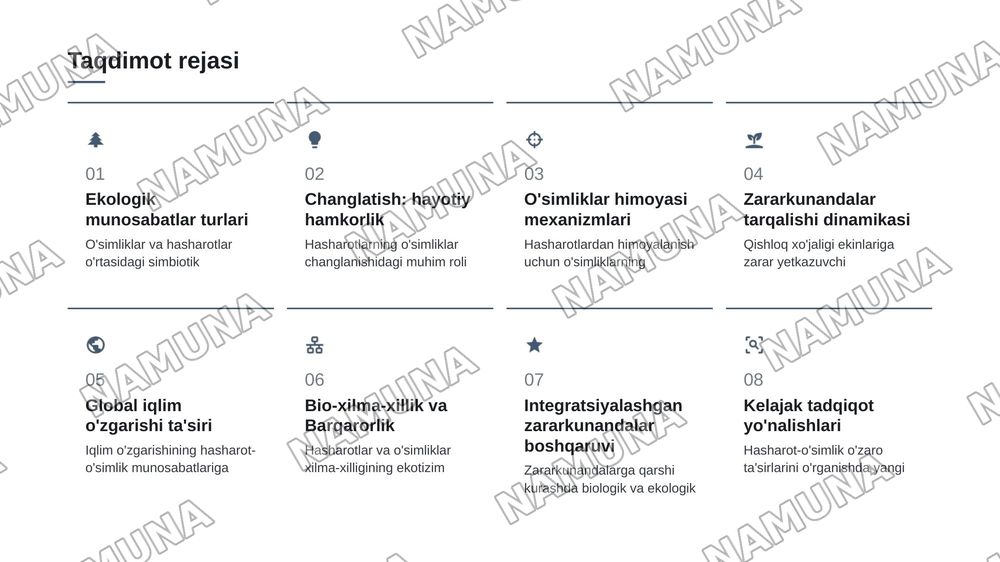 Хашоратлар ва усимликлар уртасидаги экологик муносабатлар — 2-slayd