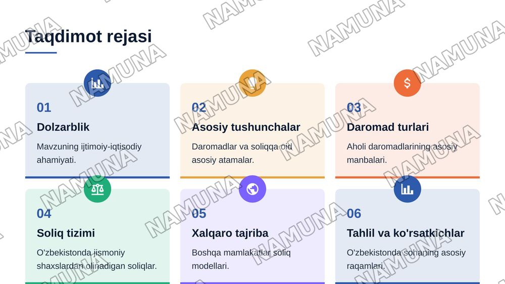 Aholi daromadlari va soliqqa tortish — 2-slayd