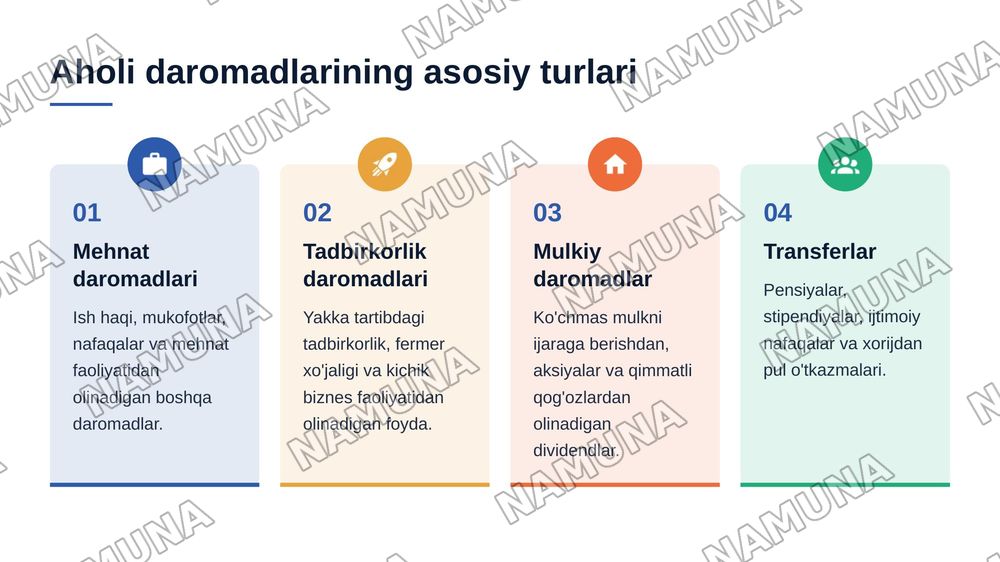 Aholi daromadlari va soliqqa tortish — 5-slayd