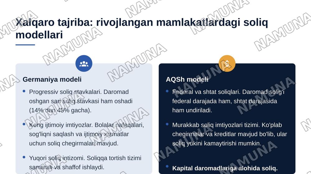 Aholi daromadlari va soliqqa tortish — 7-slayd