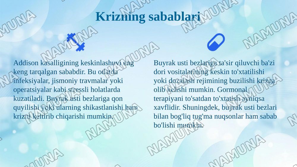 Addisonnik kriz — 4-slayd