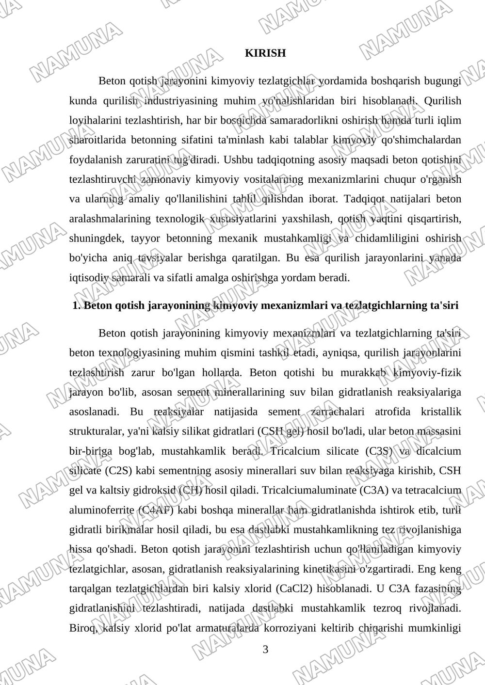 Beton qotishini tezlashtirishda kimyoviy usullarni qo'llash — 3-varaq