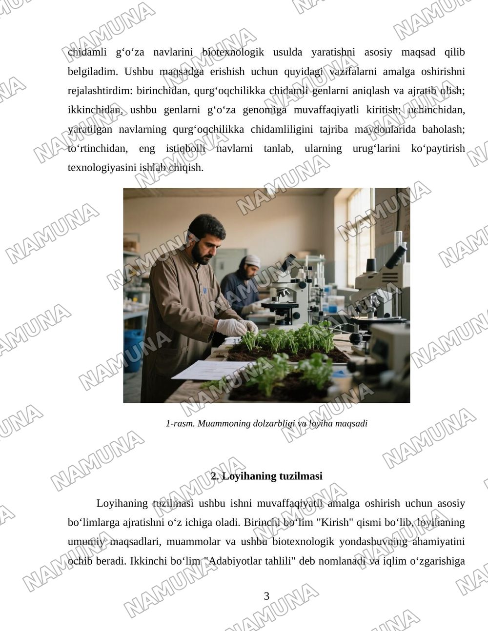 Iqlim oʻzgarishiga chidamli oʻsimliklarni yaratishda biotexnologiya — 3-varaq