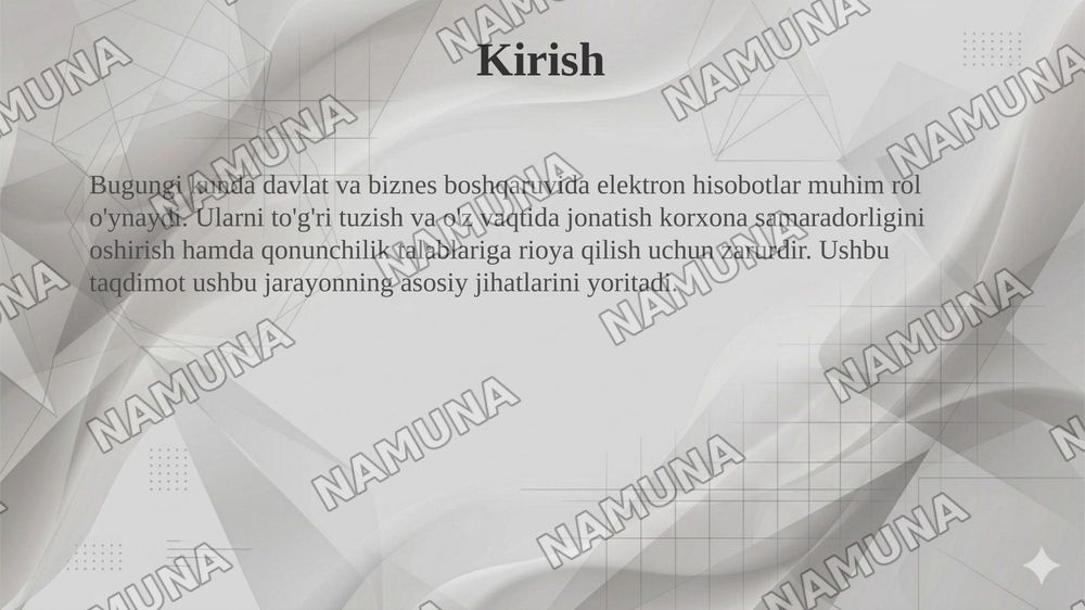 Elektron hisobotlarni tuzish va jonatish tartibi — 3-slayd