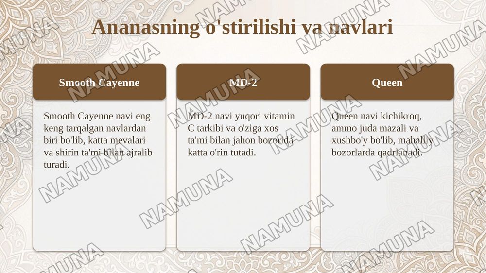 Har xil tropik meva oʻsimliklari va ularning turlari — 7-slayd