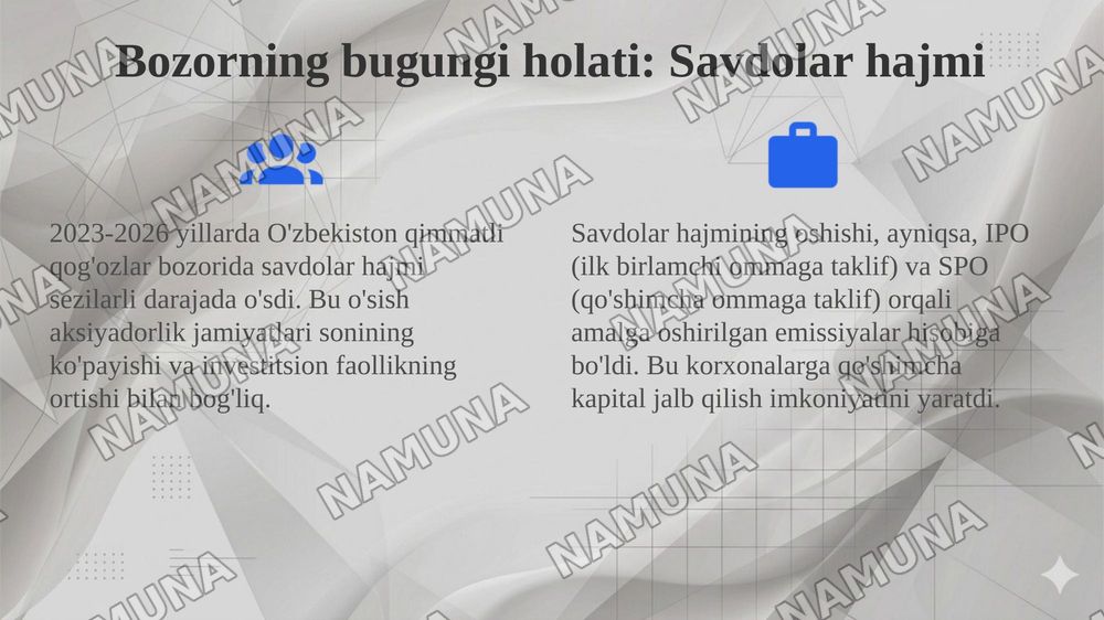 Õzbekistonda qimmatli qoğozlar bozori va uning shakilanishi — 4-slayd