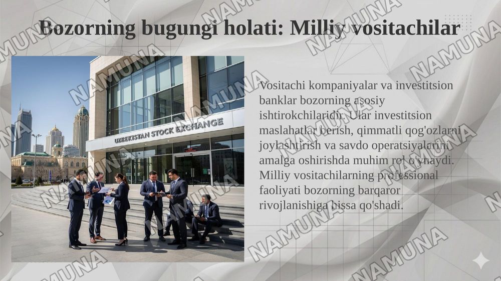 Õzbekistonda qimmatli qoğozlar bozori va uning shakilanishi — 6-slayd