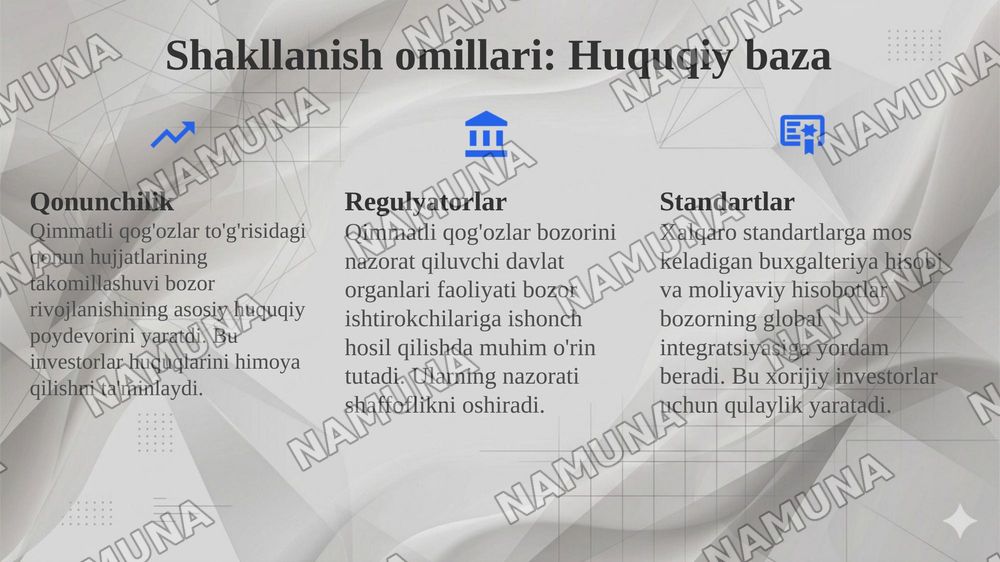 Õzbekistonda qimmatli qoğozlar bozori va uning shakilanishi — 7-slayd