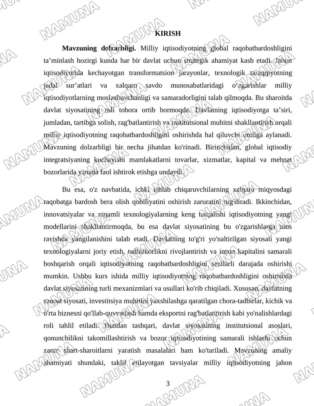 Milliy iqtisodiyotning raqobatbardoshligini oshirishda davlat siyosati — 3-varaq