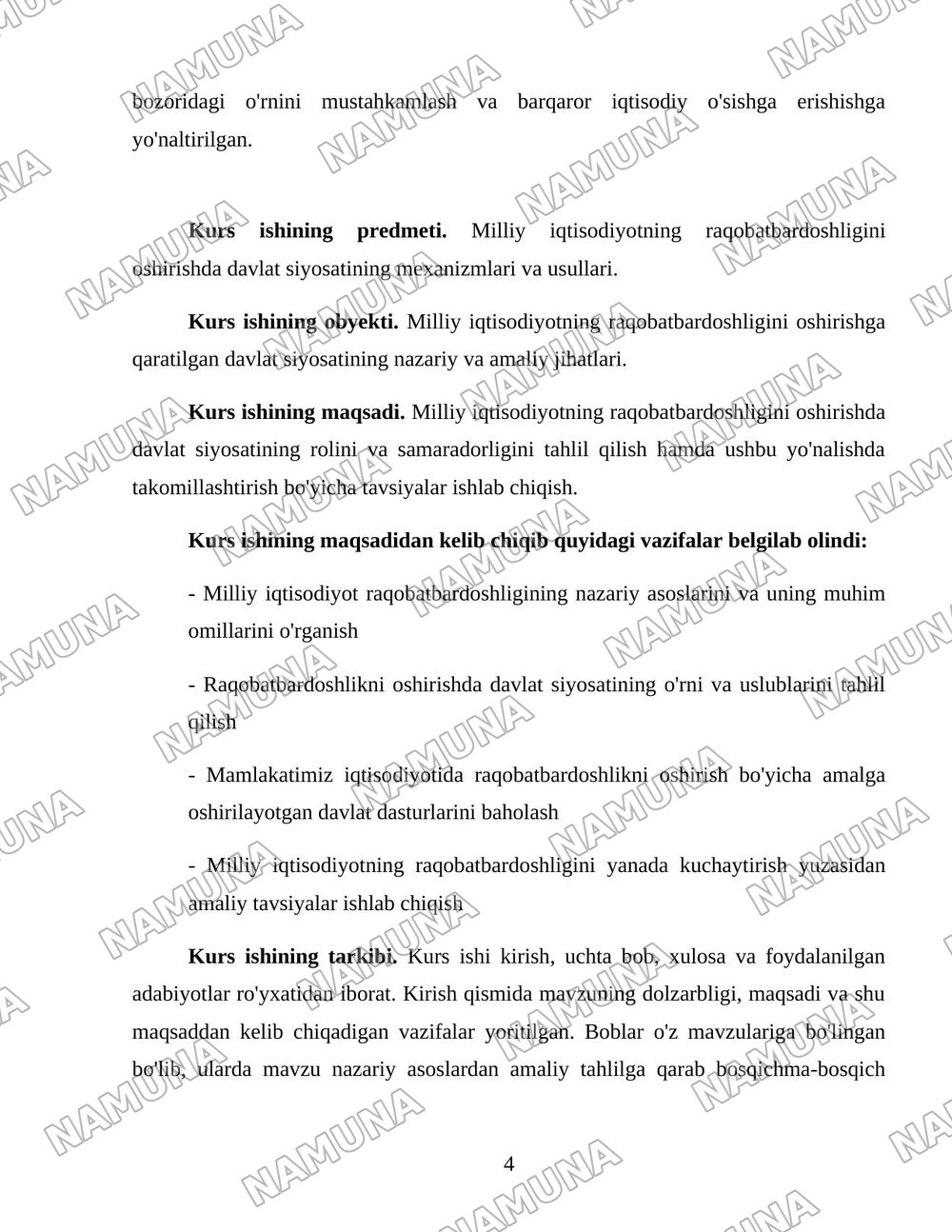 Milliy iqtisodiyotning raqobatbardoshligini oshirishda davlat siyosati — 4-varaq