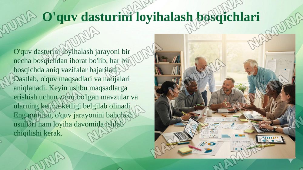 Informatika fanini o'qitish mazmunini loyihalash: o'quv dasturi ta'lim standartlari kompetentsiyalar va o'quv materiallarini tanlash mezonlari — 5-slayd