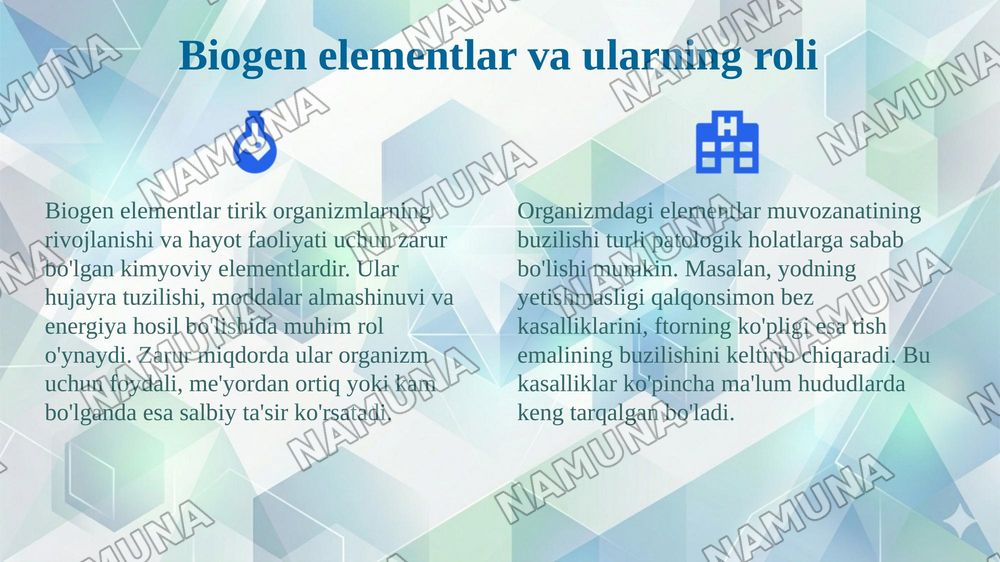Biogen elementlar konsentratsiyasi o’zgarishi bilan bog’liq bo’lgan endemic va kasb kasalliklari — 4-slayd