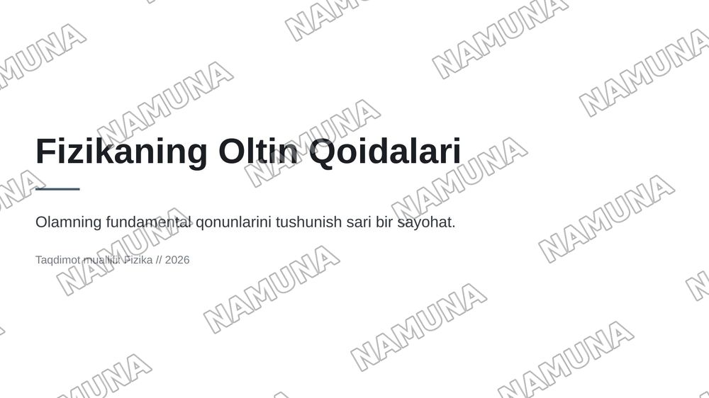 Fizikaning oltin qoidalari — 1-slayd