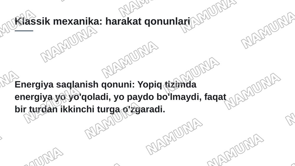 Fizikaning oltin qoidalari — 6-slayd