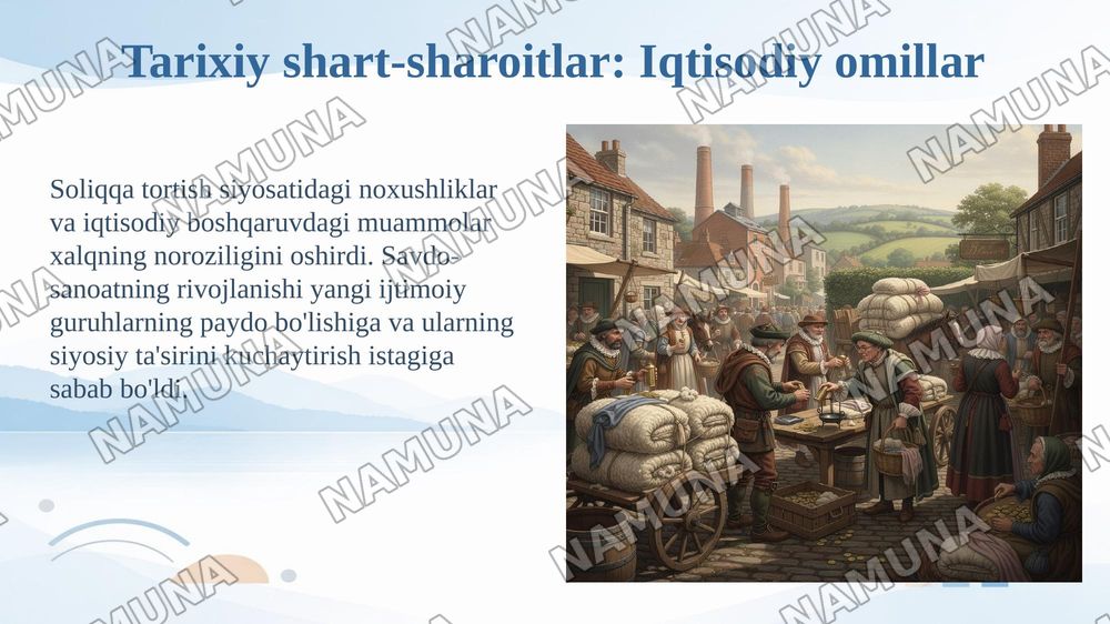 1-seminar. Mavzu: XVII asr ingliz inqilobi tarixshunosligi. Rejalar: 1. XVII asr ingliz inqilobining tarixiy shart-sharoitlari va asosiy bosqichlari 2. XVII–XIX asrlarda ingliz inqilobining tarixshu — 5-slayd