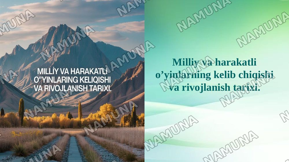 Milliy va harakatli o’yinlarning kelib chiqishi va rivojlanish tarixi. — 1-slayd