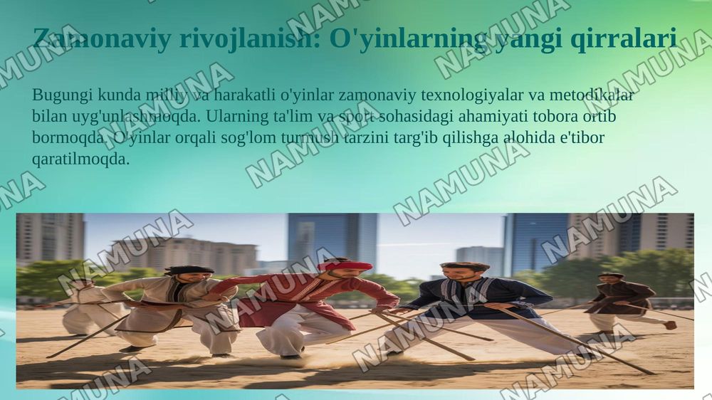 Milliy va harakatli o’yinlarning kelib chiqishi va rivojlanish tarixi. — 8-slayd