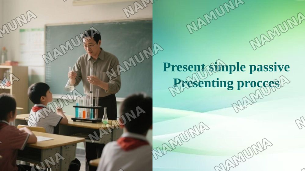 Present simple passive
Presenting procces — 1-slayd