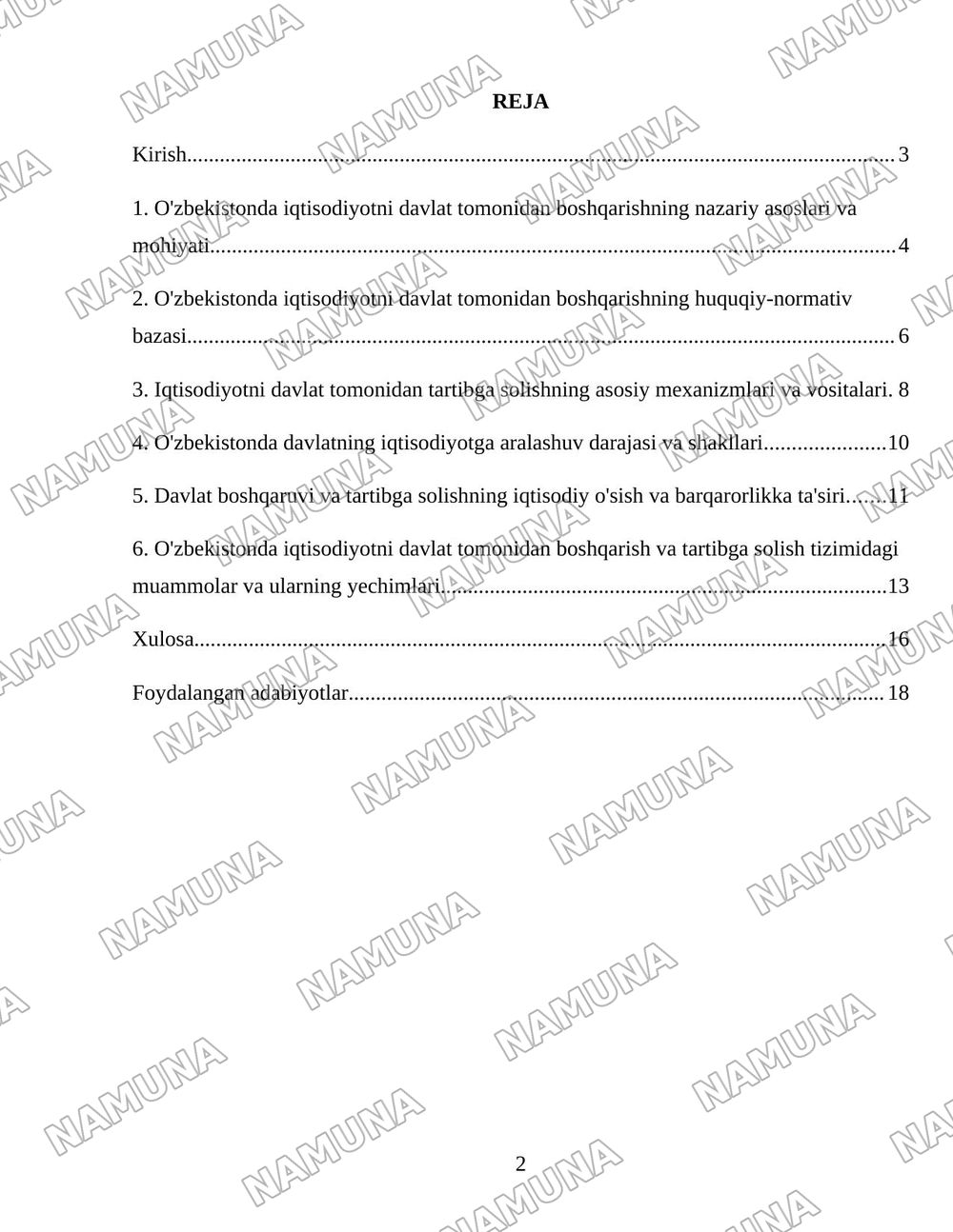 O'zbekistonda iqtisodiyotni davlat tomonidan boshqarish va tartibga solish tizimi — 2-varaq