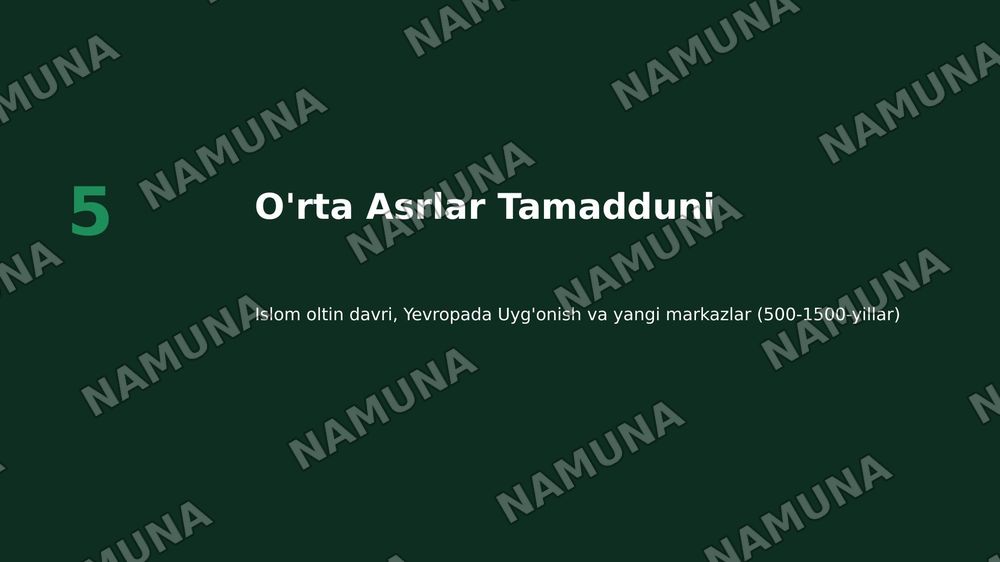Insoniyat tamadduni tarixi — 5-slayd