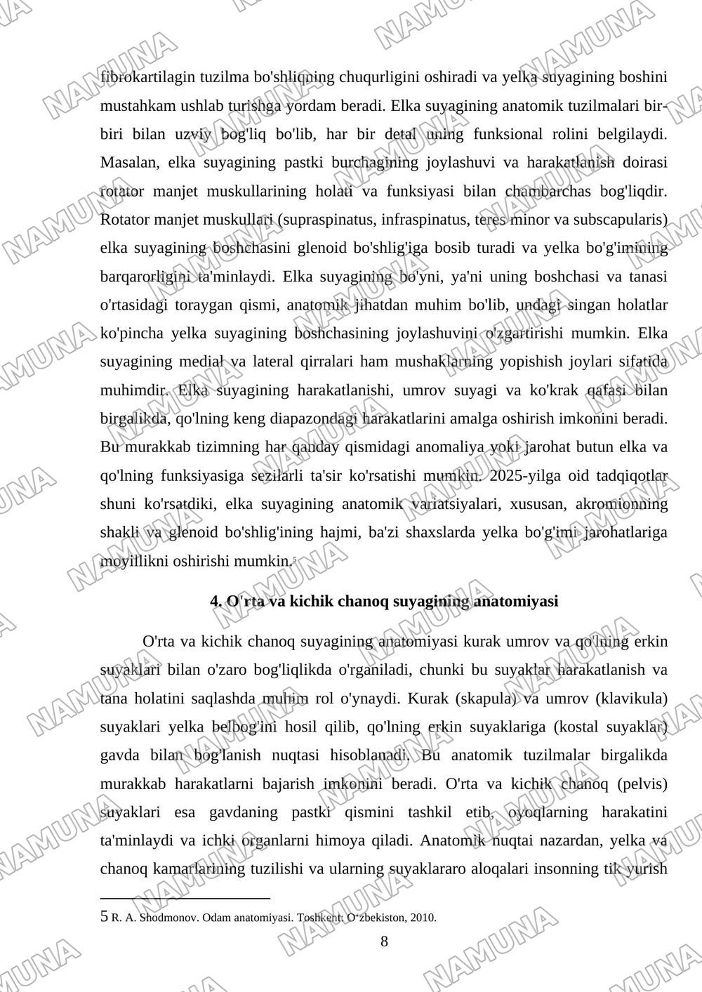 Kurak umrov va qoʻlning erkin suyaklari — 8-varaq
