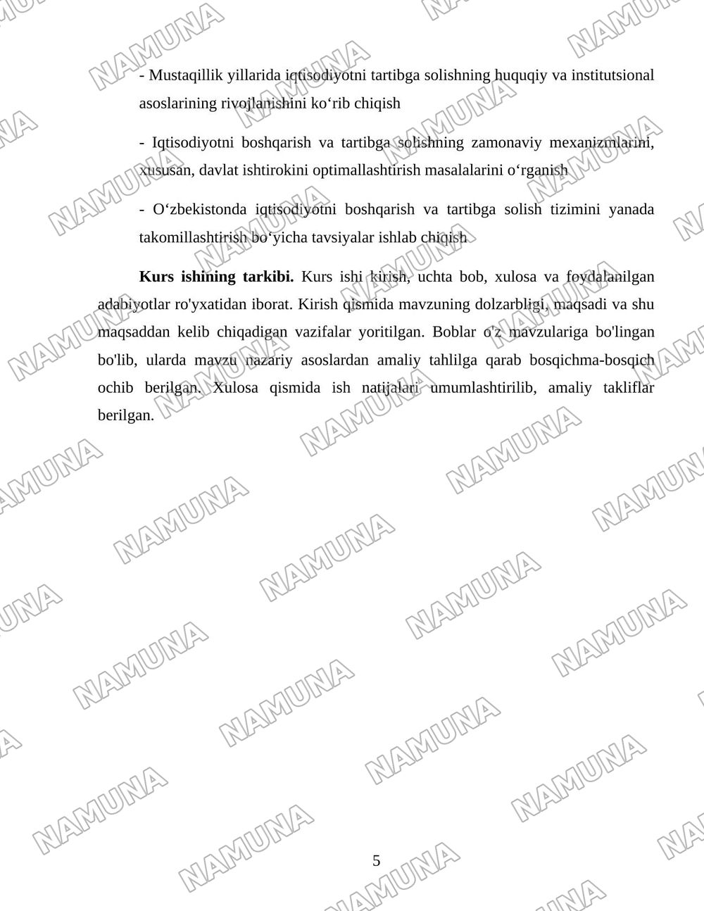 Oʻzbekistonda iqtisodiyotni boshqarish va tartibga solish tizimining shakllanishi — 5-varaq
