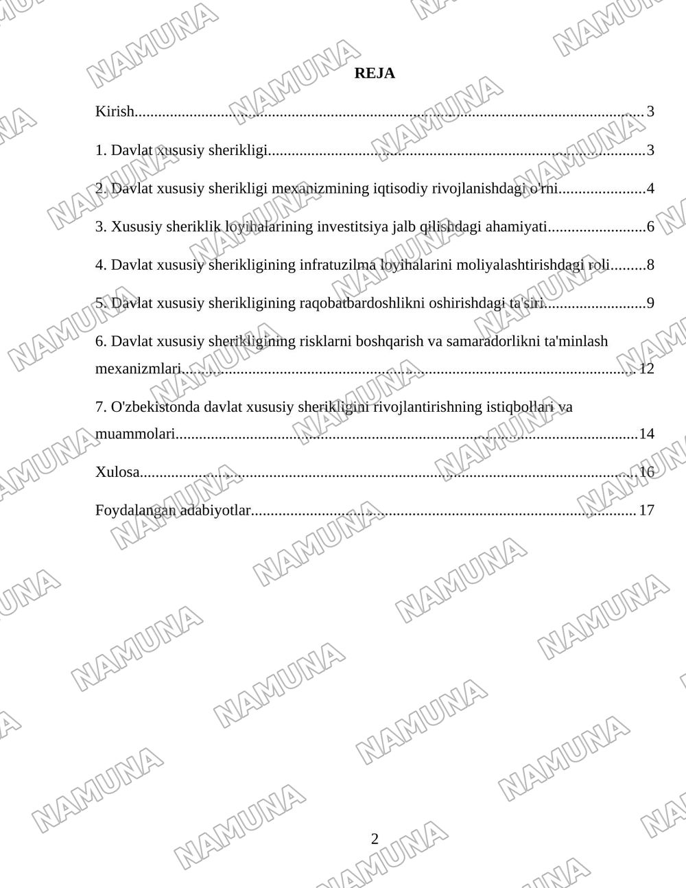 Davlat xususiy sheriklik mexanizmining iqtisodiyotdagi roli — 2-varaq