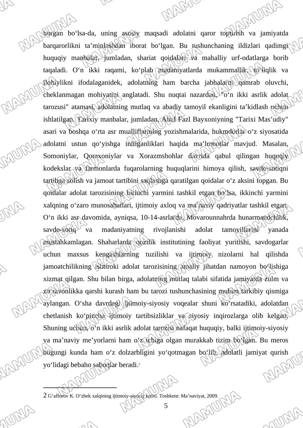 Oʻn ikki asrlik adolat tarozusi haqida ma’lumot — 5-varaq