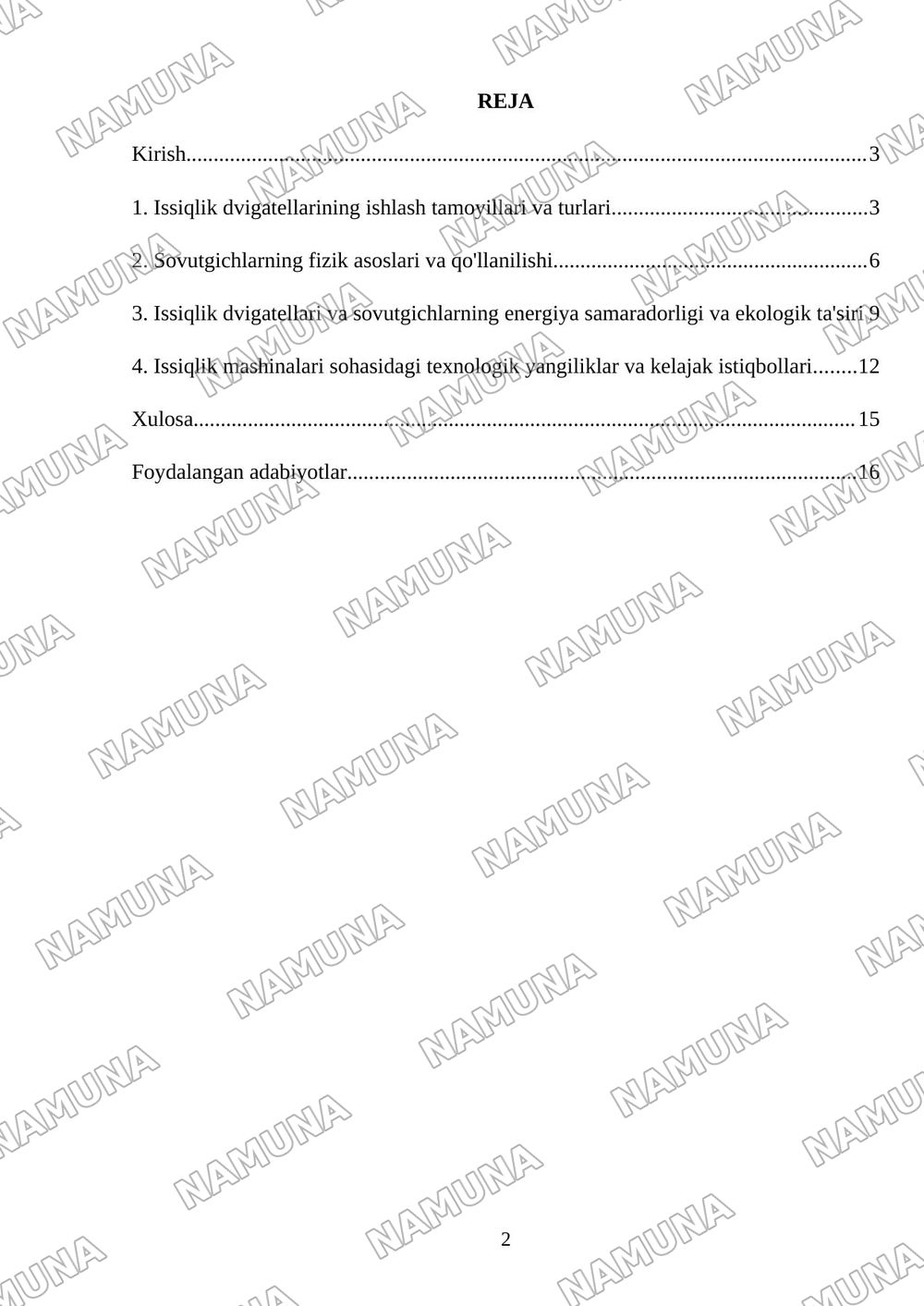 Issiqlik dvigatellar . Sovutgichlar — 2-varaq