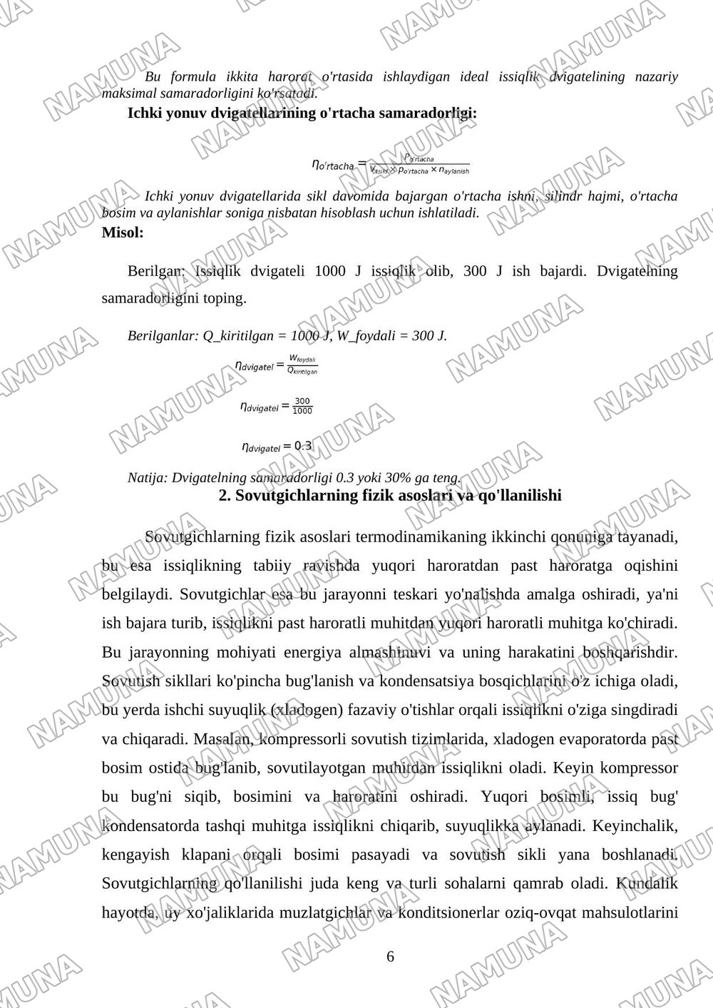 Issiqlik dvigatellar . Sovutgichlar — 6-varaq