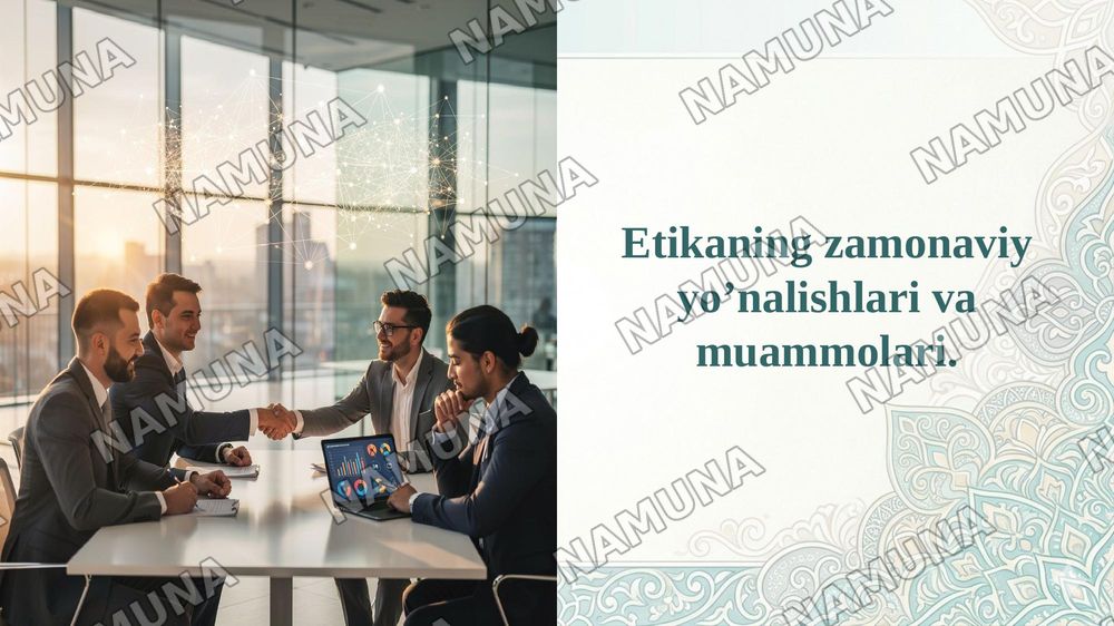 Etikaning zamonaviy yo’nalishlari va muammolari. — 1-slayd