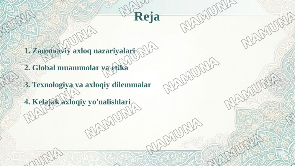 Etikaning zamonaviy yo’nalishlari va muammolari. — 2-slayd